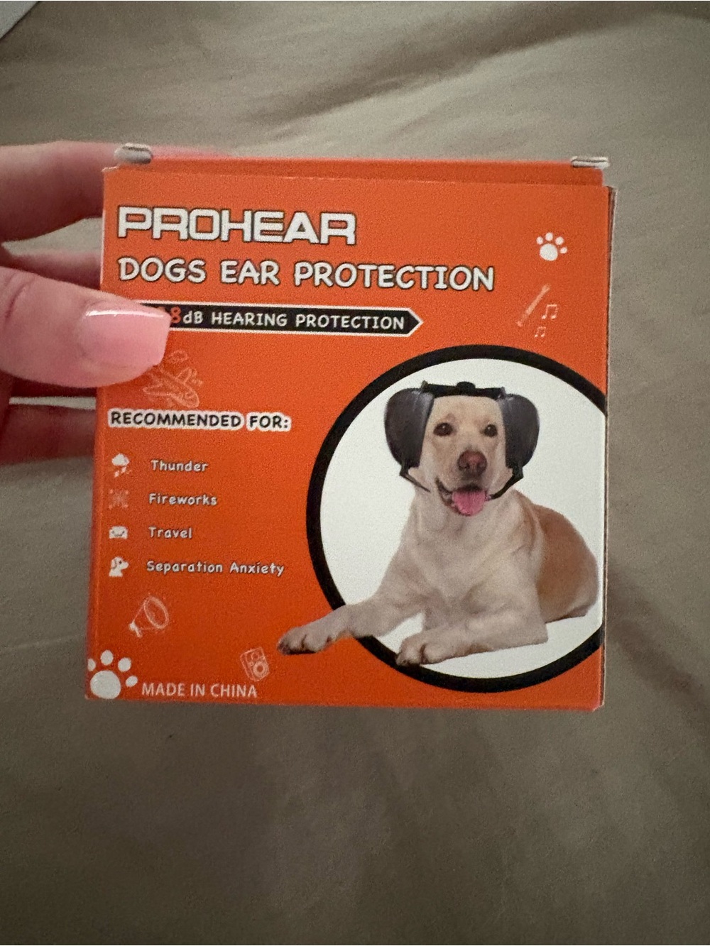 Orange Dog Ear Protection Earmuffs for Dogs